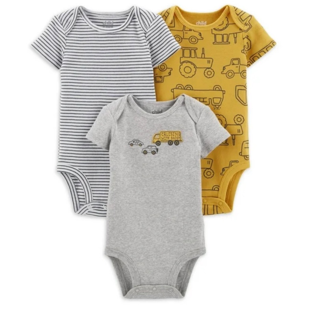 Carter's Child of Mine Baby Boy Bodysuits, 3-Pack, Size Newborn